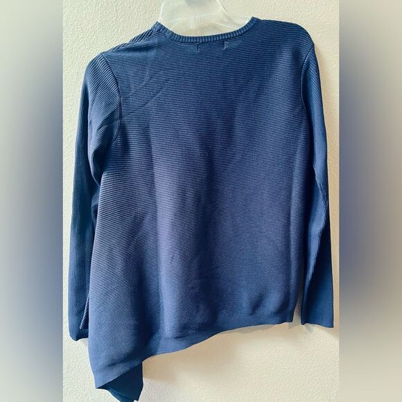 DEREK LAM BLUE ASYMMETRICAL KNIT PULLOVER WOMENS SIZE XS - Picture 6 of 8